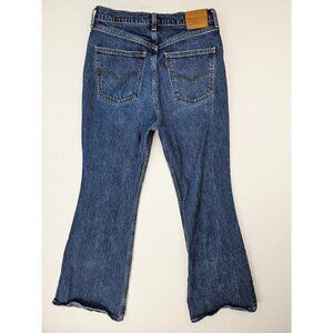 Levis Size 30X30 Womens 70'S High Flare Blue Premium Denim 5 Pocket Logo Jeans